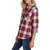 image:imageNautica Womens Button Front Long Sleeve Roll Tab ShirtWhite SwanHaute Red