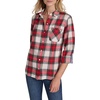 image:imageNautica Womens Button Front Long Sleeve Roll Tab ShirtWhite SwanHaute Red