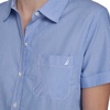 image:imageNautica Womens Button Front Short Sleeve Camp ShirtBlueWhite