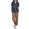 image:imageNautica Womens Button Front Short Sleeve Camp ShirtDark Azure