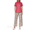 image:imageNautica Womens Button Front Short Sleeve Camp ShirtMineral Red