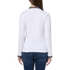 image:imageNautica Womens Double Collar Long Sleeve VNeck Twofer Johnny Collar Knit TopBright White