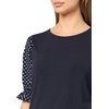 image:imageNautica Womens Knit Short Sleeve Puff Sleeve Mixed Media Knit TopNight Sky