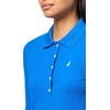 image:imageNautica Womens Long Sleeve Solid Collared Polo ShirtCerulean