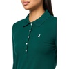image:imageNautica Womens Long Sleeve Solid Collared Polo ShirtForest