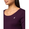 image:imageNautica Womens Long Sleeve Solid Scoop Neck Cotton TShirtAubergine