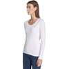 image:imageNautica Womens Long Sleeve Solid Scoop Neck Cotton TShirtBright White