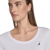 image:imageNautica Womens Long Sleeve Solid Scoop Neck Cotton TShirtBright White