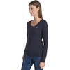 image:imageNautica Womens Long Sleeve Solid Scoop Neck Cotton TShirtNight Sky