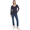 image:imageNautica Womens Long Sleeve Solid Scoop Neck Cotton TShirtNight Sky