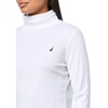 image:imageNautica Womens Long Sleeve Solid Turtleneck ShirtBright White