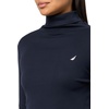 image:imageNautica Womens Long Sleeve Solid Turtleneck ShirtNight Sky