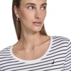 image:imageNautica Womens Long Sleeve Striped Scoop Neck TShirtBright WhiteNight Sky