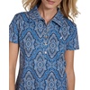 image:imageNautica Womens Short Sleeve Collared Cotton Interlock Soft Touch PoloFrench Blue Multi