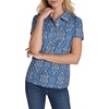 image:imageNautica Womens Short Sleeve Collared Cotton Interlock Soft Touch PoloFrench Blue Multi