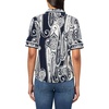image:imageNautica Womens Short Sleeve Knit Paisley Print Collared PoloNight SkyIvory