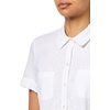 image:imageNautica Womens Short Sleeve Linen Blend Button Up Collared Camp ShirtBright White