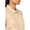 image:imageNautica Womens Short Sleeve Linen Blend Button Up Collared Camp ShirtIrish Cream