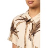 image:imageNautica Womens Short Sleeve Linen Blend Button Up Collared Camp ShirtParchment Multi