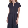 image:imageNautica Womens Short Sleeve Midi Tiered Solid DressNight Sky