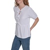 image:imageNautica Womens Short Sleeve Peplum Solid Bow Detail TopBright White