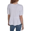 image:imageNautica Womens Short Sleeve Peplum Solid Bow Detail TopBright White