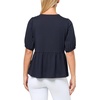 image:imageNautica Womens Short Sleeve Peplum Solid Bow Detail TopNight Sky