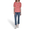 image:imageNautica Womens Short Sleeve Peplum Solid Bow Detail TopPeony