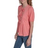image:imageNautica Womens Short Sleeve Peplum Solid Bow Detail TopPeony