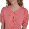 image:imageNautica Womens Short Sleeve Peplum Solid Bow Detail TopPeony