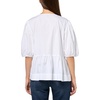 image:imageNautica Womens Short Sleeve Poplin Peplum Tie Front TopBright White
