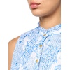 image:imageNautica Womens Sleeveless Pintuck Ruffle Neck Tile Print ShirtIvory Multi