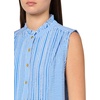image:imageNautica Womens Sleeveless Pintuck Ruffle Neck Tile Print Striped ShirtPacificBright White