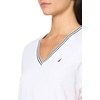 image:imageNautica Womens Solid VNeck Short Sleeve TShirt ShirtBright WhiteWhite