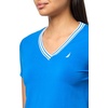 image:imageNautica Womens Solid VNeck Short Sleeve TShirt ShirtCerulean Blue