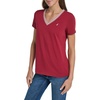 image:imageNautica Womens Solid VNeck Short Sleeve TShirt ShirtCrimson
