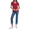 image:imageNautica Womens Solid VNeck Short Sleeve TShirt ShirtCrimson