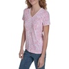 image:imageNautica Womens Solid VNeck Short Sleeve TShirt ShirtEnglish Rose Multi