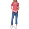 image:imageNautica Womens Solid VNeck Short Sleeve TShirt ShirtMineral Red