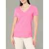 image:imageNautica Womens Solid VNeck Short Sleeve TShirt ShirtSangria Sunset