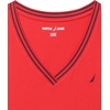 image:imageNautica Womens Solid VNeck Short Sleeve TShirt ShirtScarlet