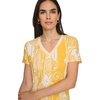 image:imageNautica Womens Stripe VNeck Short Sleeve TShirtGoldenrodWhite