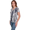 image:imageNautica Womens Stripe VNeck Short Sleeve TShirtNight SkyBright White