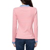 image:imageNautica Womens Striped Long Sleeve Knit Double Collar ShirtCoralieBright White
