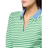 image:imageNautica Womens Striped Long Sleeve Knit Double Collar ShirtNew LeafBright White