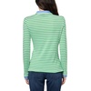 image:imageNautica Womens Striped Long Sleeve Knit Double Collar ShirtNew LeafBright White