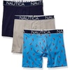 image:imageNautica Mens 3Pack Classic Cotton Stretch Boxer BriefsAlloyPeacoatLobster Printaero Blue