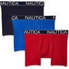 image:imageNautica Mens 3Pack Classic Cotton Stretch Boxer BriefsSea CobaltPeacoatSail Print Nautica Red