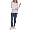 image:imageNautica Womens 34 Sleeve Length Cotton Solid Scalloped Knit TopBright White