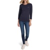 image:imageNautica Womens 34 Sleeve Length Cotton Solid Scalloped Knit TopNight Sky